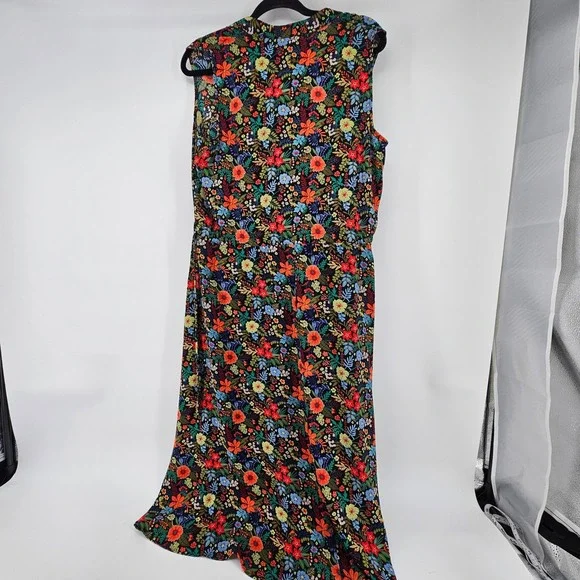Anne Klein Maxi Dress Floral Print Sleeveless Size 12 Vacation Cottage Spring - Picture 3 of 9